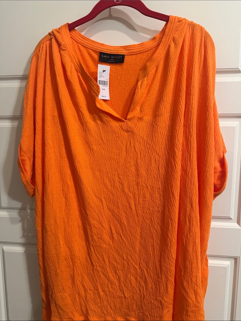 Lane Bryant Vibrant Orange V-Neck Tunic Top